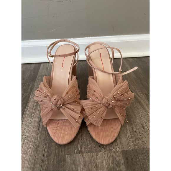 Loeffler Randal Camellia Pearl Rhinestone Bow Heel - Picture 1 of 7